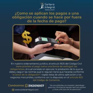 ¿Cómo se aplican los pagos a una obligación cuando se hace por fuera de la fecha de pago?